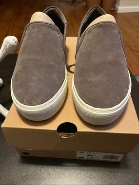 UGG Women’s Slip-On Suede Loafers in Taupe and Cream